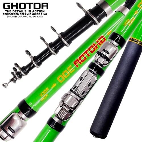 GHOTDA Sea Rock Pole Carbon Fishing Rod Quality 1.5m - 3.0m Telescopic fishing rod carbon fiber Spinning Rod