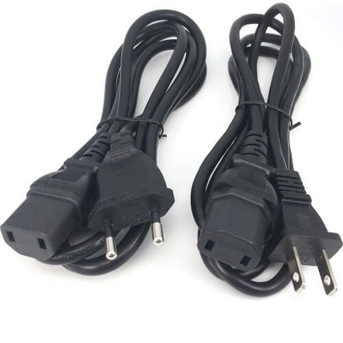 Universal 2Prong Male Plug To IEC320 C17 Female Adapter AC Power Cord For PS4 Pro EU/US Standard Power Supply Charging Cable