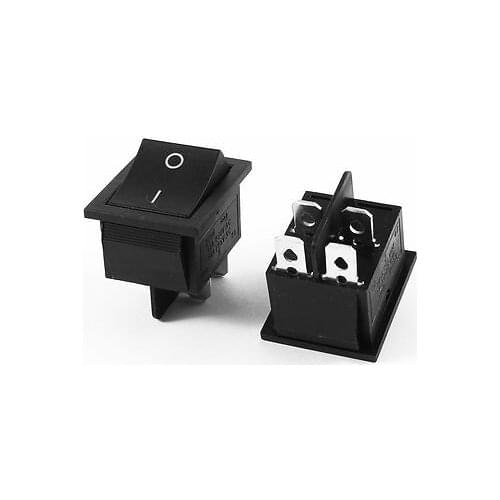 YOCOMYLY 5Pcs Black Plastic Shell AC 16A/250V 20A/125V 4 Pin DPST On/Off Rocker switch