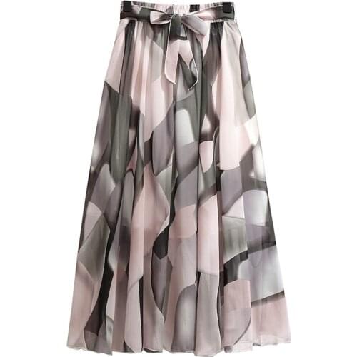ZG1730 2021 spring and summer new Chiffon skirt women fashion temperament beach floral skirt cheap wholesale