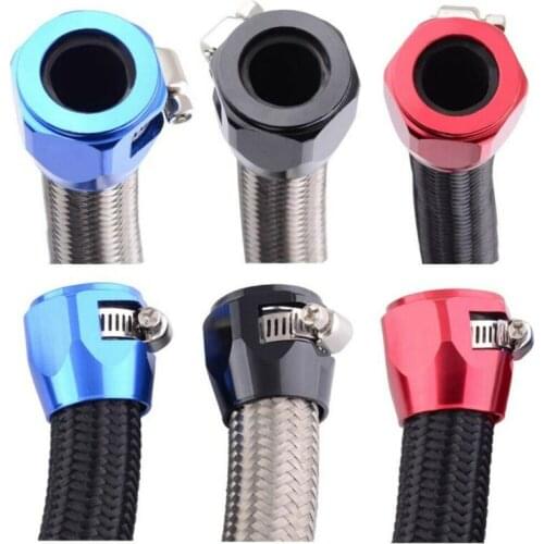 1pcs AN4 6 8 10 12 Oil Fuel Hose Clamp End Finisher HEX Finishers Aluminum Hose Connectors Hose Clamps Automobiles Accessories