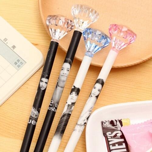 1Pcs Kawaii Ball Gel Pen 19 Carat Large Diamond Crystal Ballpoint Pen Escolar Bolis Escolares Office School
