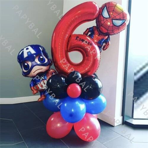 17Pcs Marvel Super Hero Party Balloons Spiderman Captain America Foil Balloon Baby Shower Birthday Party Decorations Kids Gifts