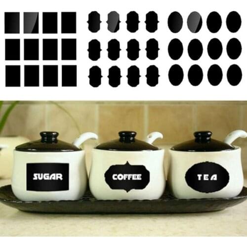 36pcs Erasable Blackboard Sticker Blank Chalkboard Labels sticker Kitchen Jars Organizer Labels Chalkboard Board Black Sticker