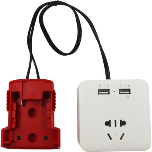 60W Power Inverter Modified Sine Wave DC to AC 220V USB Charger For Milwaukee 18V Li-ion Battery M18 DIY Battery Bank