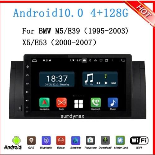 TDA7851 PX5 4G RAM 64G ROM android 10 car dvd player for 5 series M5 X5 E53 E39 1999-2003 with gps navigation wifi DSP