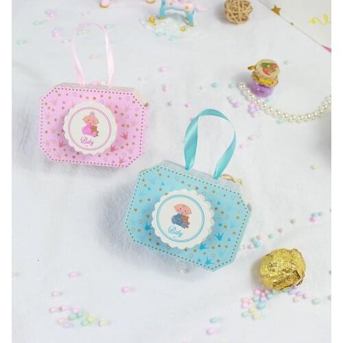 AVEBIEN Baby Shower Cute Cartoon Boy Girl Candy Chocolate Box коробка для подарка Birthday Event Party Supplies Packaging Boxes