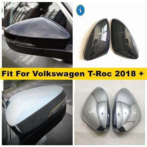 Auto Accessory Door Rearview Rearview Mirror Housing Protector Shell Cover Trim For Volkswagen T-Roc T Roc 2018 2019 2020 2021