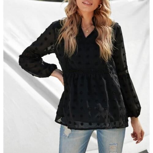 Fashion Blouses Womens Summer and Autumn Casual Chiffon Long Lantern Sleeve Top Blouse Elegant Comfortable Blouses 2021 New