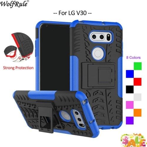 For Cover LG V30 Case WolfRule TPU & PC Armor Holder Bumper Housings Protective Back Phone Case For LG V30 Cover Shell 6