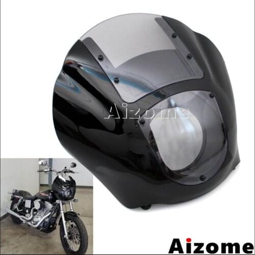 Quarter Fairing for Harley Dyna Fat Bob Sportster 45mm 49mm Mount Bracket Cafe Racer Headlight Fairing Retro Light Deflector XL