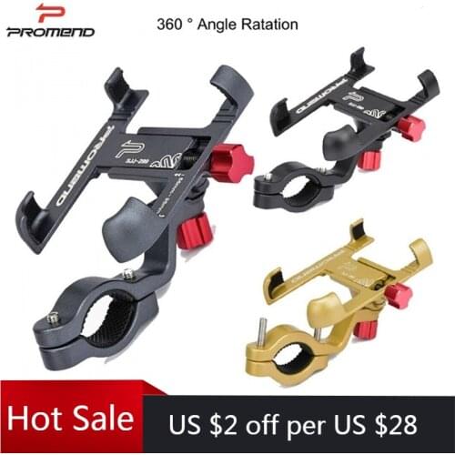 Promend 360 Rotatable Bike Mobile Phone Holder Aluminum Adjustable Bicycle Holder Non-slip MTB Phone Mount Stand Cycling Bracket