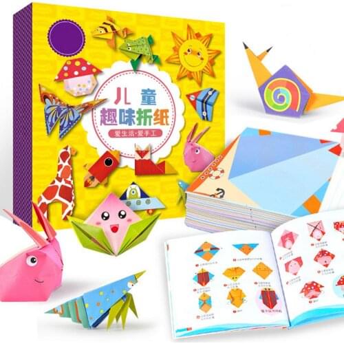 DIY Cute Innovative Educational Handmade Origami Paper Colorful Funny Life Element Animal Creativity Train Origami Toy For Kids
