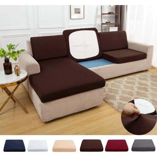 A2 Elastic Sofa Cover High Stretch Waterproof Jacquard All-inclusive Couch Milk Silk Sofa Cushion Cover 1-3seat (With Tie)