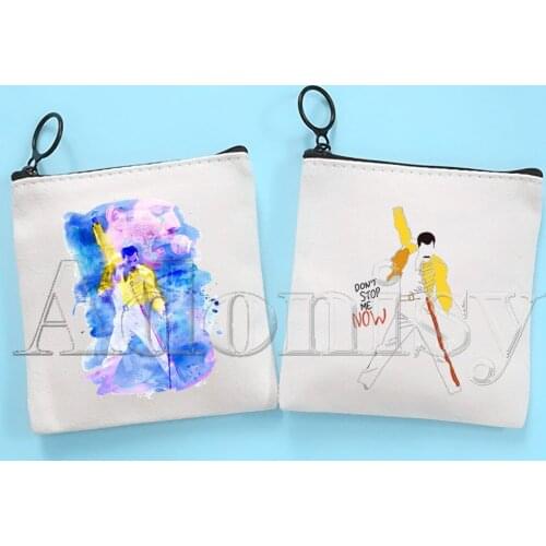 Freddie Mercury Cute Solid Color Canvas Coin Purse Small Fresh New Zipper Key Bag Hand Gift Bag