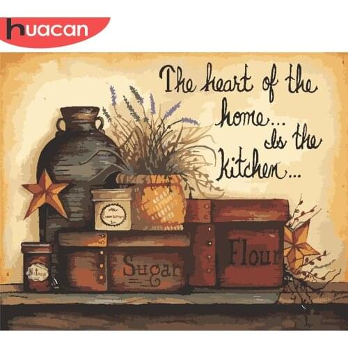 HUACAN Painting By Number Flower DIY Pictures By Numbers Scenery Kits Drawing On Canvas Hand Painted Paintings Art Home Decor