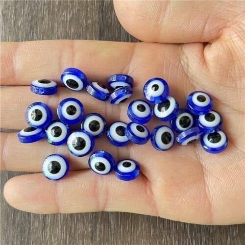 JunKang Mixed batch of evil eye sapphire colorful DIY handmade necklace rosary spacer beads wholesale jewelry