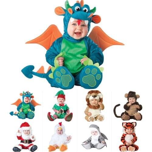 Animal Carnival Halloween Outfits Baby Boys Girls Costume Animal Cosplay Rompers Jumpsuit Toddlers Infant Clothes