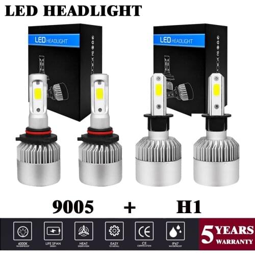 Yubao 4Pc 9005 H1 For Subaru Outback Legacy 00-04 Impreza 04-05 Forester 05-08 Combo Hi/Lo Beam LED Headlight Bulbs Kit