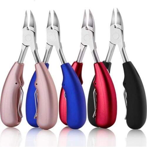 Stainless Steel Toe Nail Nipper Cutter Ingrown Dead Skin Nail Scissors Cuticle Scissors Manicure Tool Rubber Foot Care Tools