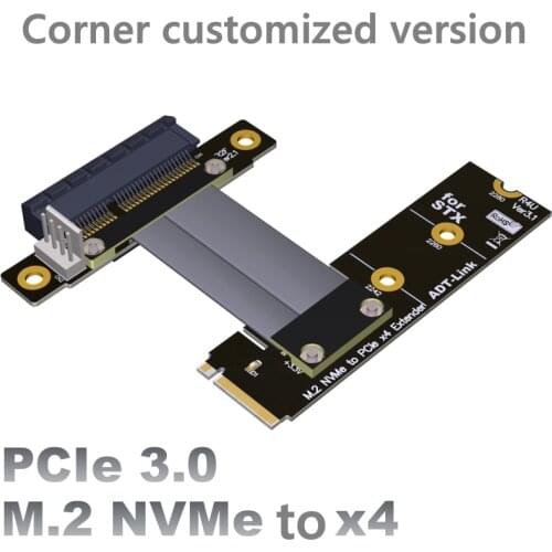 M2 NGFF NVMe extension cable to PCIE x4 board built-in corner turn to M.2 4x