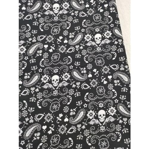 Darkly Ghost Black Skull Magic Gun Cotton Fabric heart Wings Halloween Patchwork Textile Tissue Home Cloth Decoration Gothic