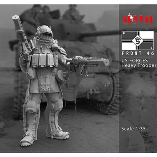 Unpainted Kit 1/35 Us Pesante Trooper Anteriore soldier stand figure Historical Uncolor Resin kit miniature model