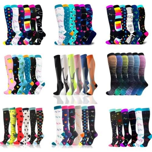 Multi Pairs Compression Socks Best Graduated For Athelete Nurses Calf Pain Varicose Veins Socks Men Women For Outdoor Sports