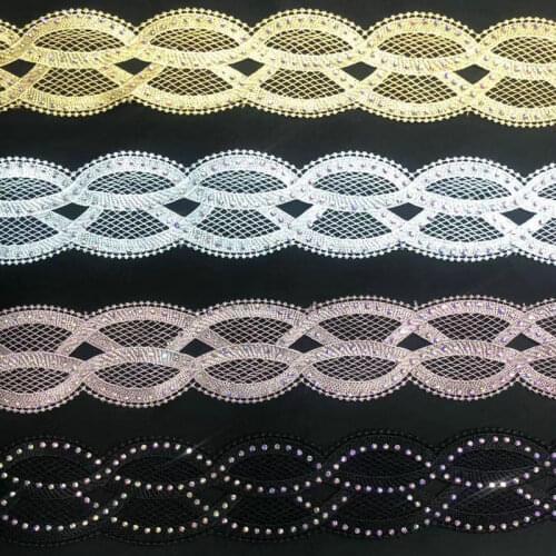 New polyester bar code hot drill nail bead hollowed out garment accessories decorative lace
