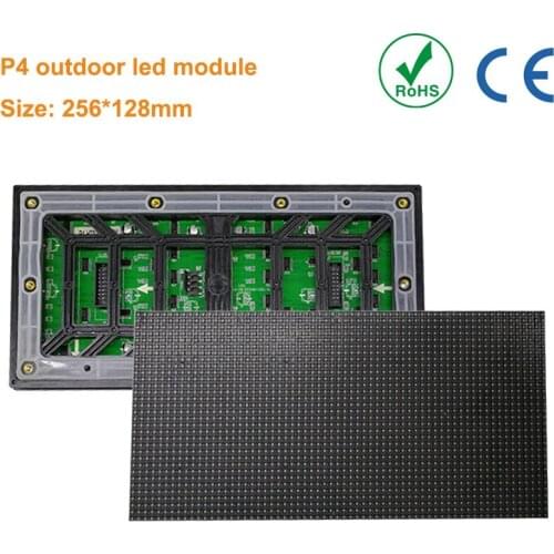 P4 outdoor full color LED module 256*128mm 62500dot/sqm SMD tv display waterproof HD 3IN1 advertising panel tela de led P10 P5