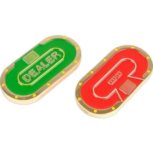 Poker Table Shape Ellipse Dealer Button Double-side Playing Card Guard Poker Accessory Made of Brass