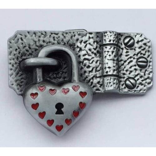 Retail Western Cowgirl Heart Lock Belt Buckle suitable for 4cm wideth belt with continous stock