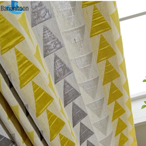 Special Offer Hot Sale Curtain Triangle Pattern Cotton For Bedroom Living Room Treatments Shade Fabric Three Color Drapes
