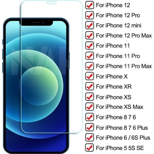 9D Tempered Protective Glass For iPhone 11 12 Pro XR X XS Max Screen Protector Film on iPhone 7 6 8 6s Plus 5 5S SE 2020 Glass