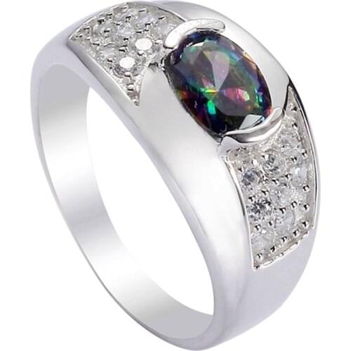 Eulonvan Luxury 925 sterling silver Wedding rings Jewelry & Accessories for women Rainbow Cubic Zirconia S-3721 size 6 7 8 9 10