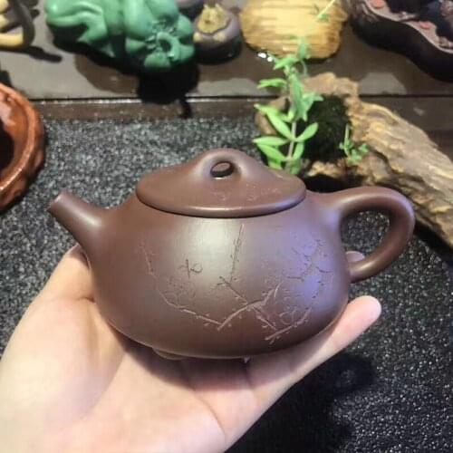 Famous pure hand handmade purple clay teapot original mine purple mud teapot authentic Yixing Kung Fu tea set Zisha teapot 200ml