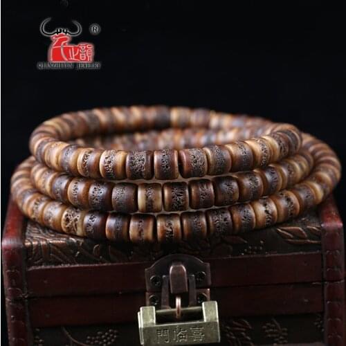 10PCS Natural nepalese Tibetan type of old yak bone bucket beads DIY beads accessories. Hole 1.5mm