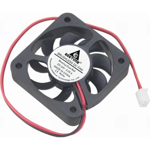 2 pieces Gdstime DC 24V 2Pin 5010 Ball Bearing 50mm x 10mm 5cm 5010 Brushless Equipment Case Cooling Fan 50x50x10mm Small