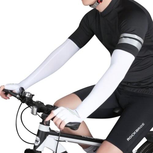 2pcs Outdoor Cycling Long Finger Ice Silk Cool Arm Sleeves Ice Silk Arm Warmer Breathable Quick Dry UV Sunscreen Cuff Sleeves