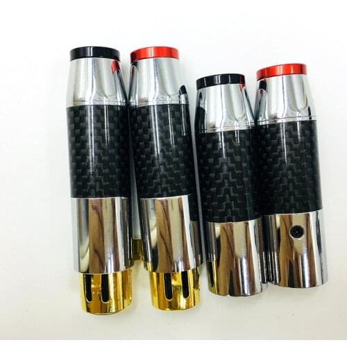 4pc Hifi Hi-end Carbon Fiber Gold-plated XLR Cable Male and Female Connectors 3PIN XLR Microphone Plug