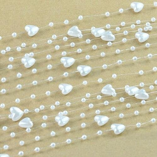 5 Meters Peach Heart and Five-pointed Star Artificial ABS Pearl Beads Chain Garland Wedding Party Home Decor Christmas DIY Decor