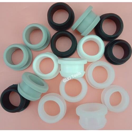 5pcs 12mm-25mm Black White Grey Clear Silicone Rubber Hole Caps Through Hole Plug Snap-on Grommet Wire Cable Protect Seal Gasket