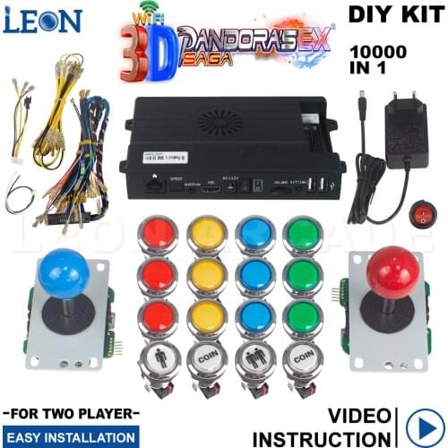 Pandora Arcade Kit Pandora Saga 3d 128g 5 Pin 8 Way Sanwa Arcade Joystick Chrome Plating Illuminated Arcade Button Hd 720p