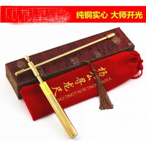 Asia Geomantic master tool efficacious Eight Diagrams FENG SHUI detector Compass magnetic divine dragon dowsing Rod + BOOK
