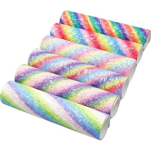 Flowers Heart Lace Covered Faux Leather Sheets Shimmer Fine Chunky Glitter Synthetic Leather Fabric 20x33cm for DIY Projects