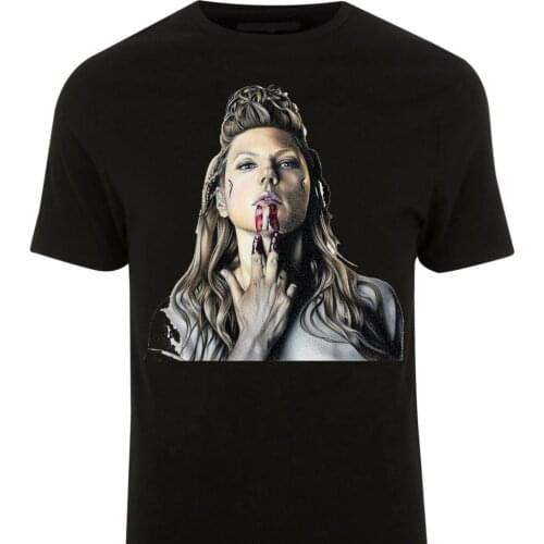 MenS Vikings Lagertha Tribute T Shirt New Men Summer Short Sleeve Casual Cotton T-shirt Hip Hop Tshirt Tees Tops