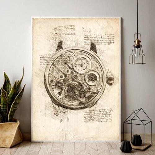 HD printing module modern picture canvas painting Rolex interior design drawing wall art poster home wall decoration frame