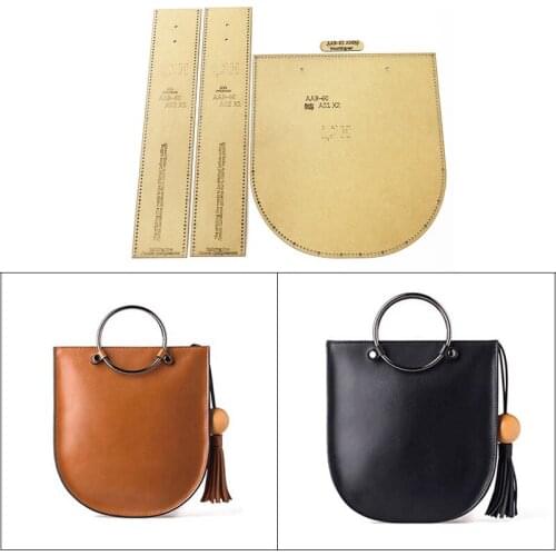 Diy leather bag handmade leather tools kraft paper template handbag messenger bag shoulder bag cutting pattern design mold