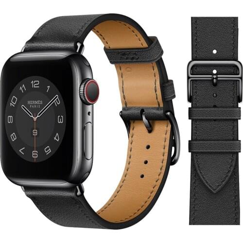 Single ring Leather Strap suitablefor iWatch 38mm 42mm Susiness sports band Suitable for Apple Watch 40mm 44mm Series 123456 SE