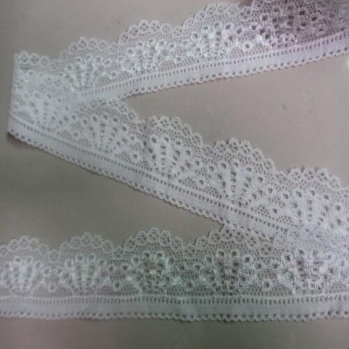 Wholesale beautiful white high quality stretch lace embroidery width 30 mm length 10 yards